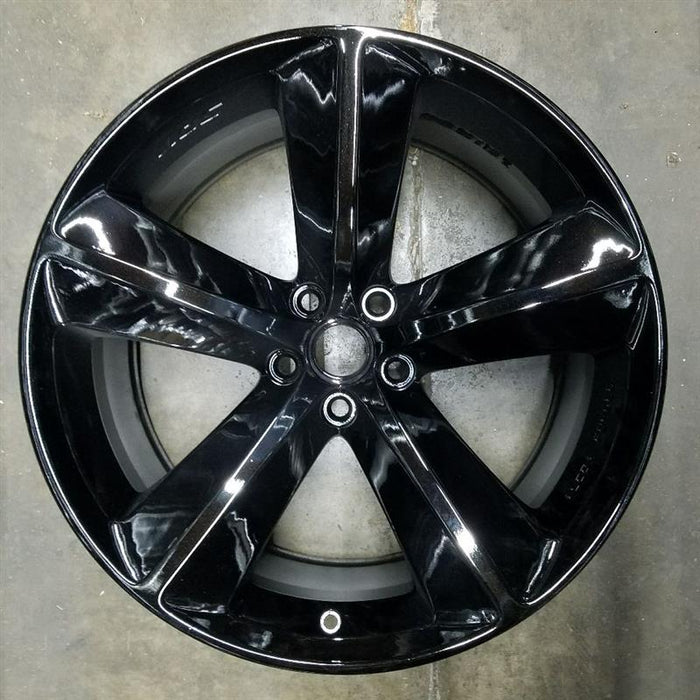 20" CHALLENGER 09-10 20x9 alloy machined finish 5 spoke SRT imprinted between spokes black Original OEM Wheel Rim