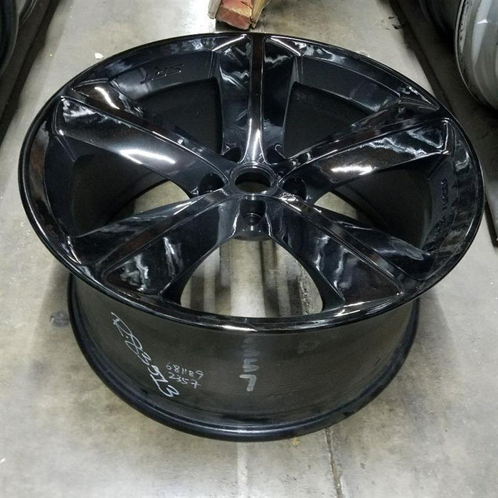 20" CHALLENGER 09-10 20x9 alloy machined finish 5 spoke SRT imprinted between spokes black Original OEM Wheel Rim