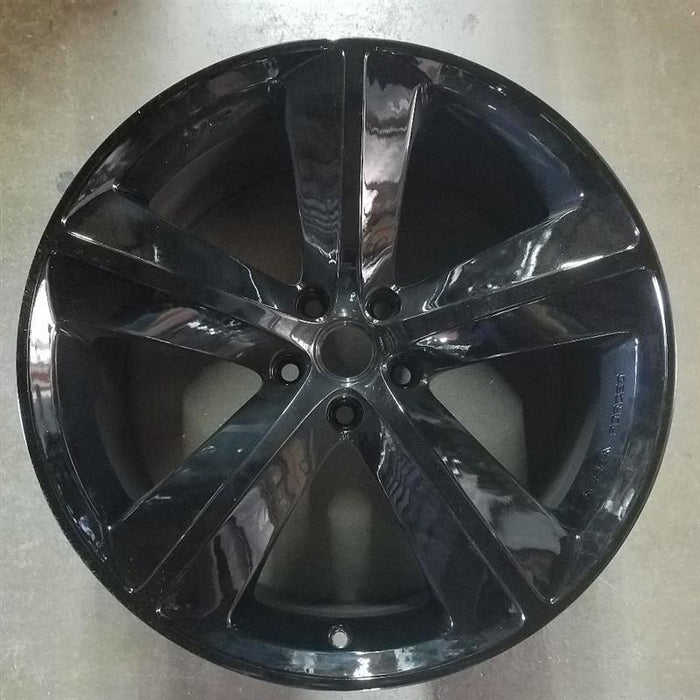 20" CHALLENGER 09-10 20x9 alloy machined finish 5 spoke SRT imprinted between spokes black Original OEM Wheel Rim