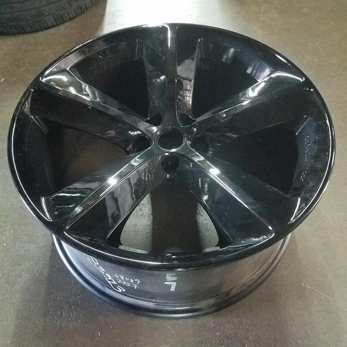 20" CHALLENGER 09-10 20x9 alloy machined finish 5 spoke SRT imprinted between spokes black Original OEM Wheel Rim