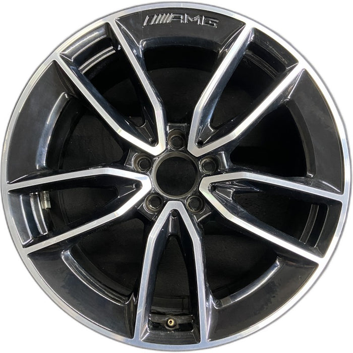 19" MERCEDES C-CLASS 20-21 205 Type C43 Cvertible 19x8.5 10 spoke machined face with black accent Original OEM Wheel Rim