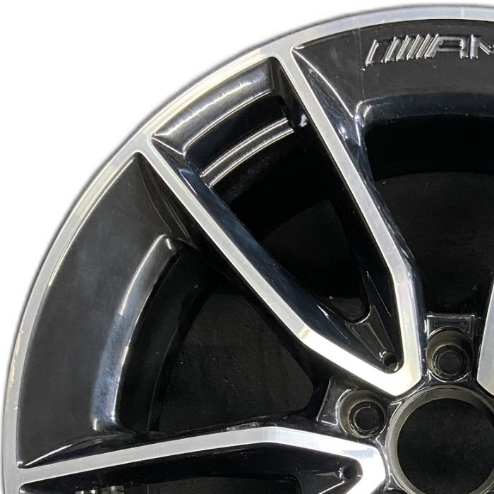 19" MERCEDES C-CLASS 20-21 205 Type C43 Cvertible 19x8.5 10 spoke machined face with black accent Original OEM Wheel Rim