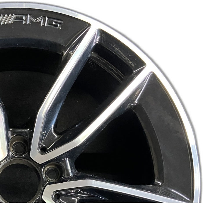 19" MERCEDES C-CLASS 20-21 205 Type C43 Cvertible 19x8.5 10 spoke machined face with black accent Original OEM Wheel Rim