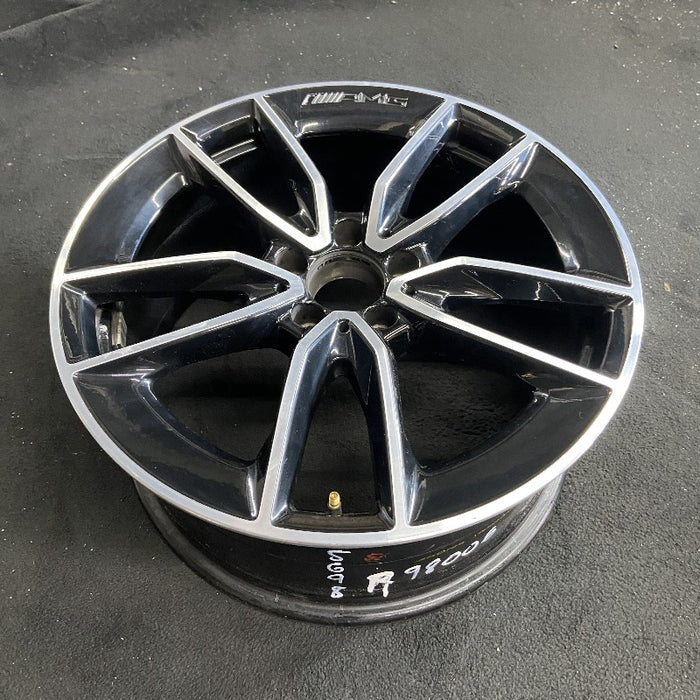 19" MERCEDES C-CLASS 20-21 205 Type C43 Cvertible 19x8.5 10 spoke machined face with black accent Original OEM Wheel Rim