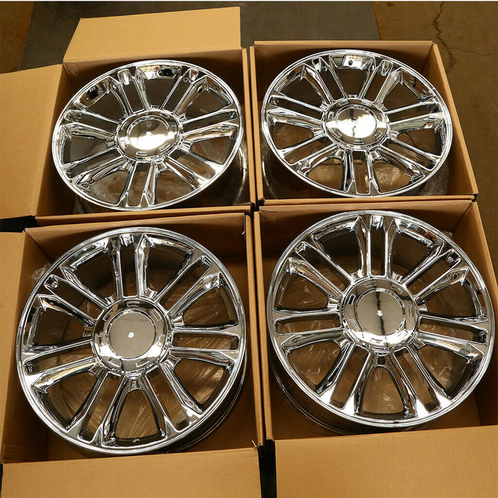 22" 22x9 SET OF 4 NEW Alloy Wheels for  Cadillac Escalade ESV EXT 2007-2014 CHROME OEM Quality Replacement Rim