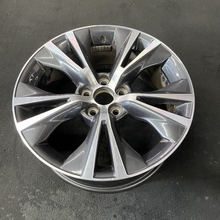 18" HIGHLANDER 16-19 18x7.5 alloy 10 raised spoke 5 V spoke gray inlay Original OEM Wheel Rim