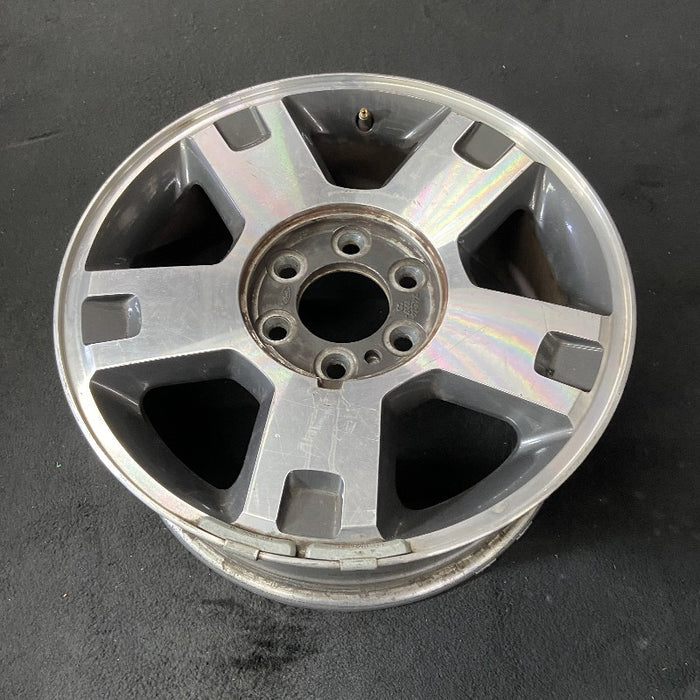 18" FORD F150 PICKUP 04 New Style 18x7.5 aluminum 5 spoke machined face indented ends dark argent pockets Original OEM Wheel Rim