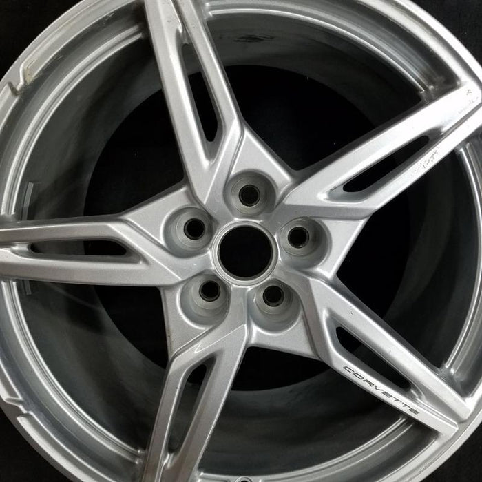 20" CORVETTE 20 rear 20x11 5 spoke painted gloss silver opt Q8P Original OEM Wheel Rim