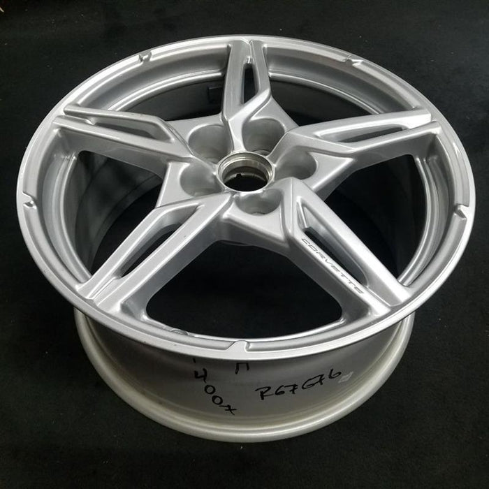 19" CORVETTE 20-21 front 19x8-1/2 5 spoke painted gloss silver opt Q8P Original OEM Wheel Rim