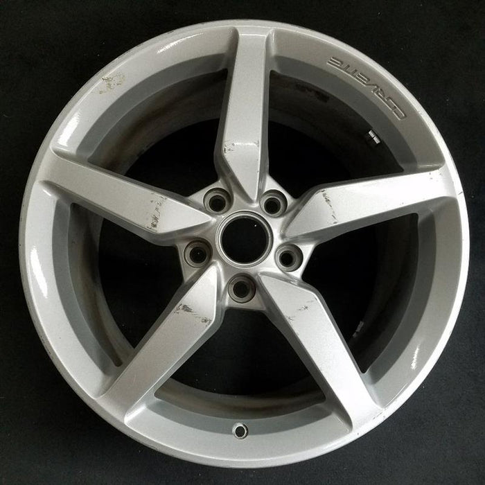 19" CORVETTE 14-15 rear 19x10 painted silver opt QG6 Original OEM Wheel Rim