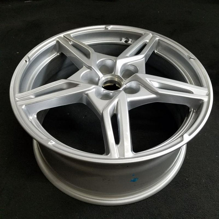 19" CORVETTE 20-21 frt 19x8-1/2 5 spoke  gloss silver opt Q8P Original OEM Wheel Rim