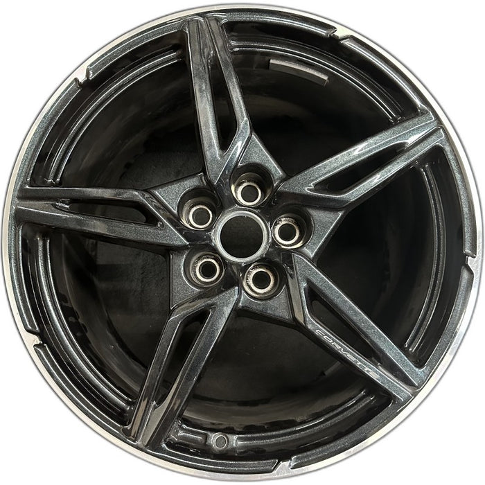 20" CORVETTE 20-22 rear 20x11 5 spoke  black opt Q8Q Original OEM Wheel Rim