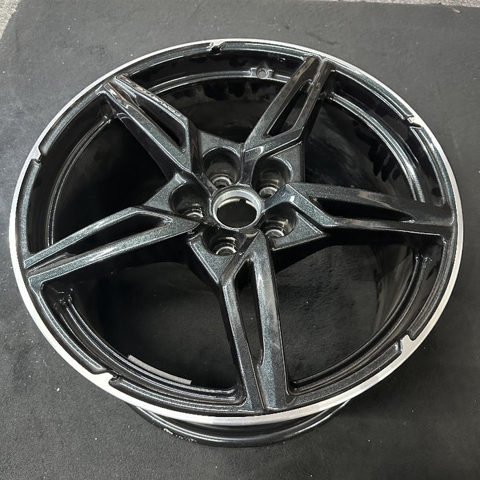 20" CORVETTE 20-22 rear 20x11 5 spoke  black opt Q8Q Original OEM Wheel Rim