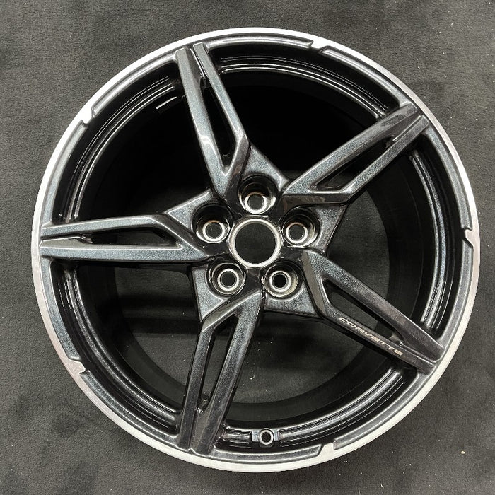 20" CORVETTE 20-22 rear 20x11 5 spoke  black opt Q8Q Original OEM Wheel Rim